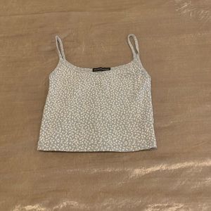 Brandy Melville Baby Blue Floral Crop Top